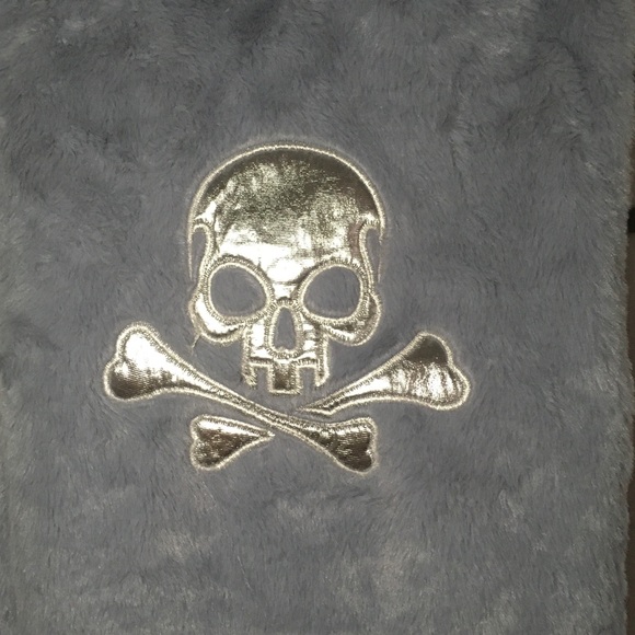 Halloween Two Plush Bags w/handles Black Kitty & Grey Poison 12” x 15” So Soft - Picture 2 of 7